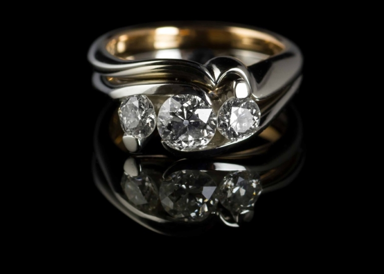 Platinum and gold with diamonds