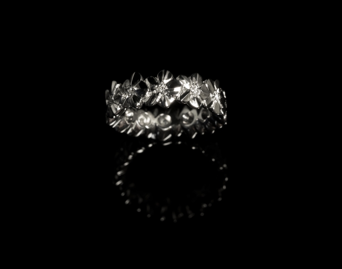 Platinum forget-me-not ring