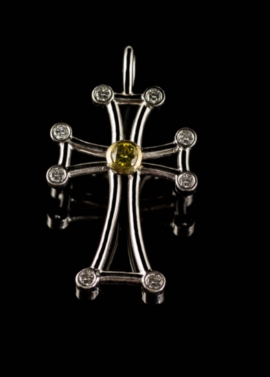 18ct gold, white and yellow diamonds